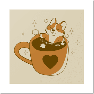 Coffee Corgi Posters and Art